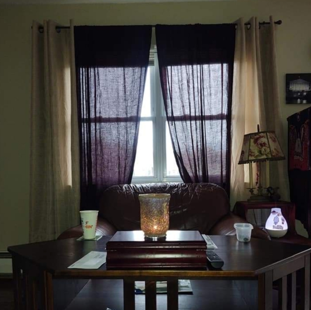 CLEARANCE SET Curtains Patterned Crepe  48"×82" see hanging